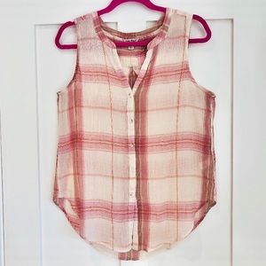 Lucky brand plaid button up tank